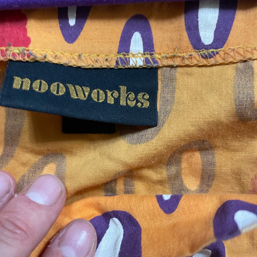 Nooworks Mustard Yellow Jumpsuit with Red & Blue Oval Print - Picture 3 of 3